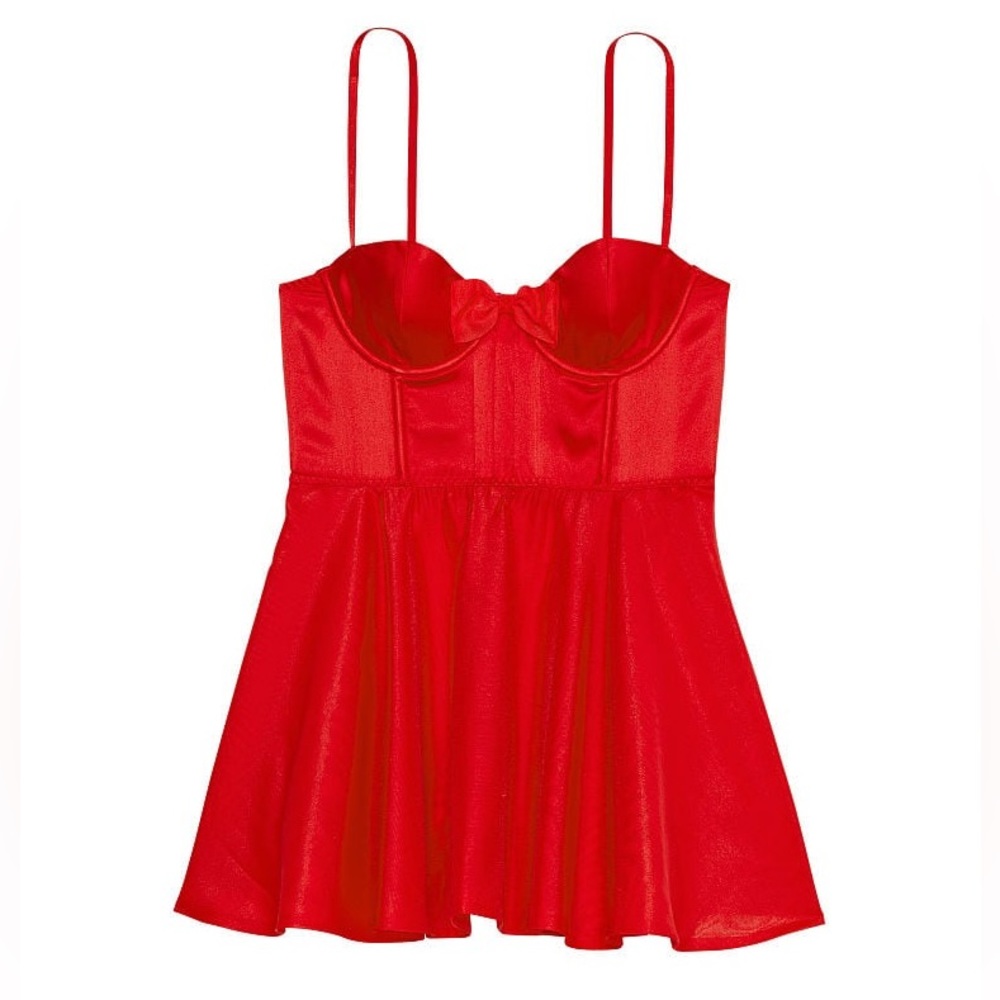 NWT Victoria’s Secret Bow-Topped Bustier Slip Dress